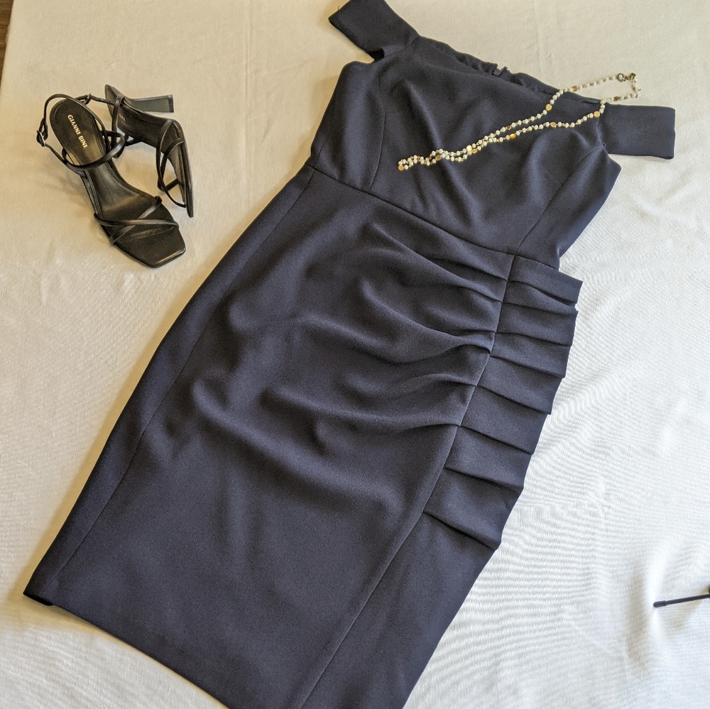 Eliza J Off the Shoulder Ruched Dress